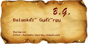 Balaskó György névjegykártya