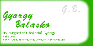 gyorgy balasko business card