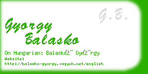 gyorgy balasko business card